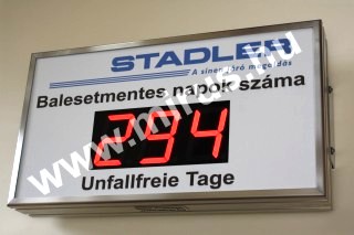 Munkavdelmi kijelz, balesetmentes nap szmll ra, beltri kivitel.