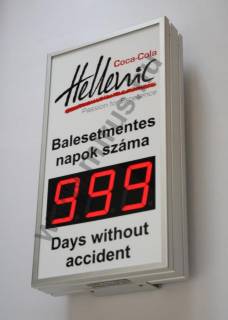 Munkavdelmi kijelz, balesetmentes nap szmll ra, beltri kivitel.