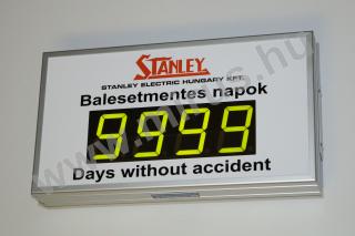 Munkavdelmi kijelz, balesetmentes nap szmll ra, beltri kivitel.