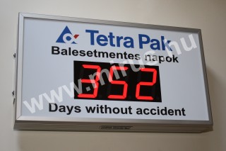 Munkavdelmi kijelz, balesetmentes nap szmll ra, beltri kivitel.