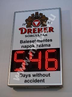 Munkavdelmi kijelz, balesetmentes nap szmll ra, kltri kivitel.