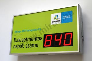 Munkavdelmi kijelz, balesetmentes nap szmll ra, beltri kivitel.